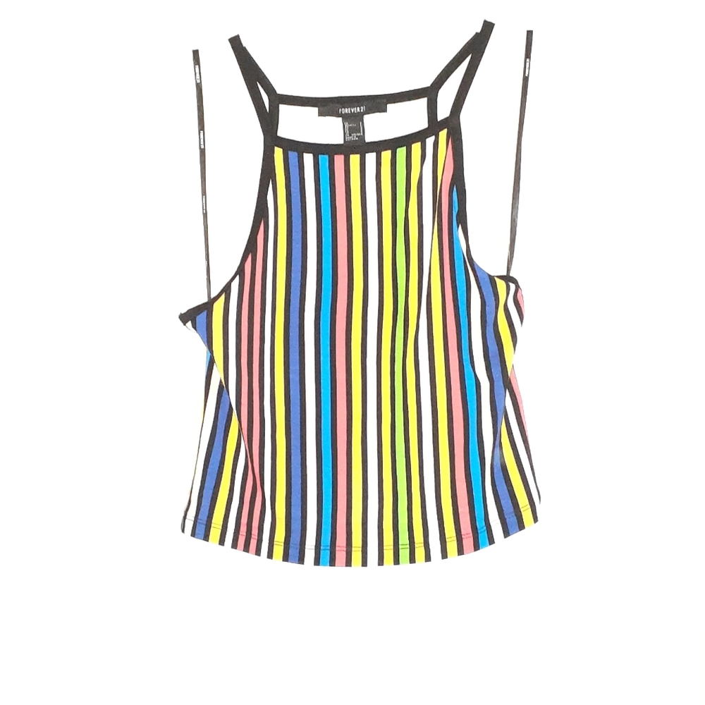 Multi colored stripped crop top